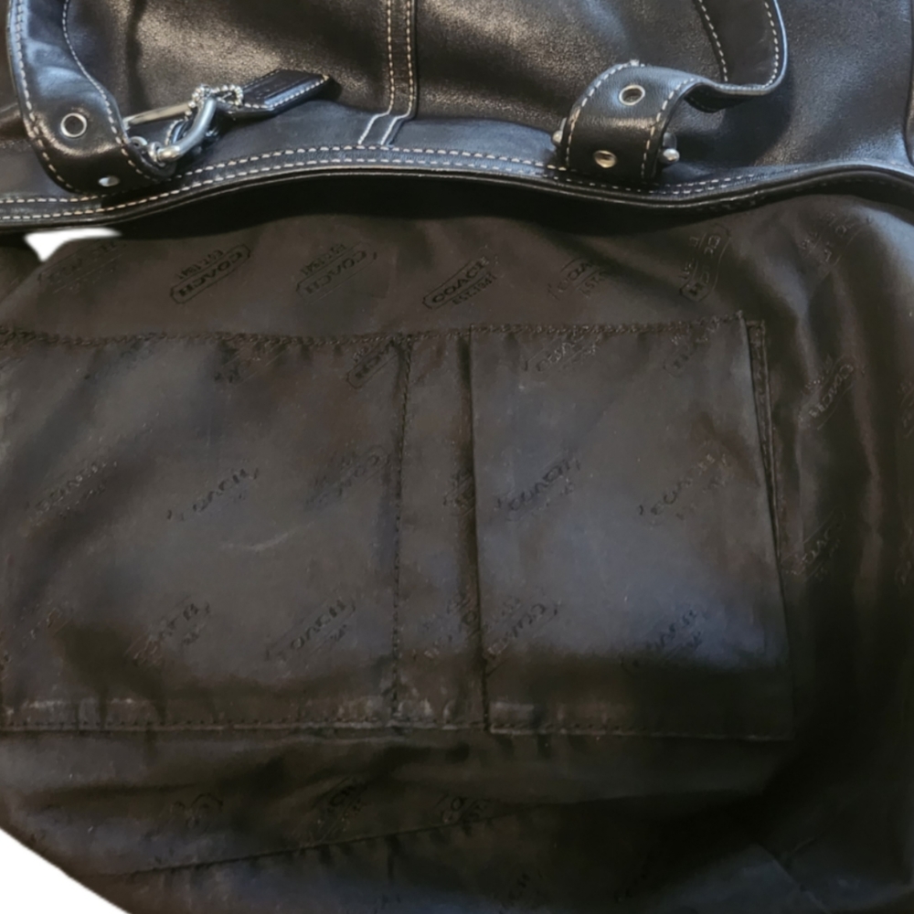 VINTAGE COACH HAMPTON NO. B068-9572 BLACK LEATHER SOHO SHOULDER BAG - Picture 9 of 10